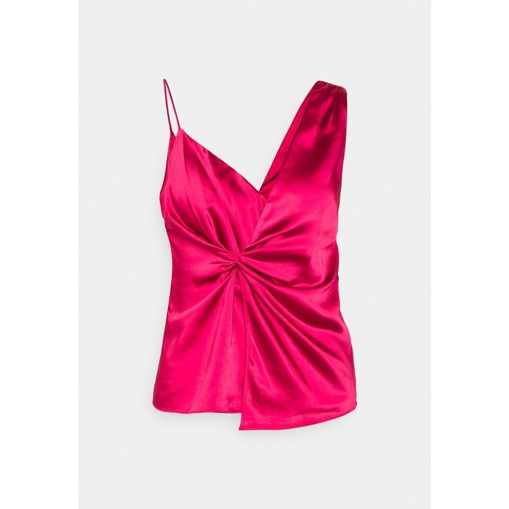Ted Baker London NWT Angelya Twist Front V-Neck Cami Blouse in Deep Pink